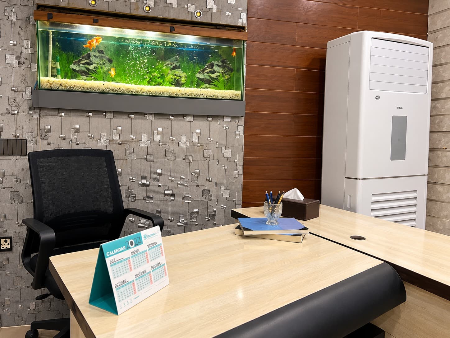 AMG private office with aquarium
